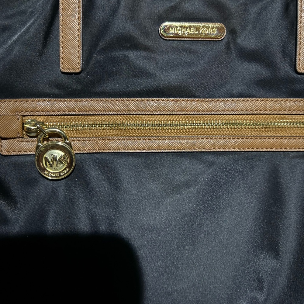 Michael Kors Black Tote with Brown Trim - Picture 4 of 4